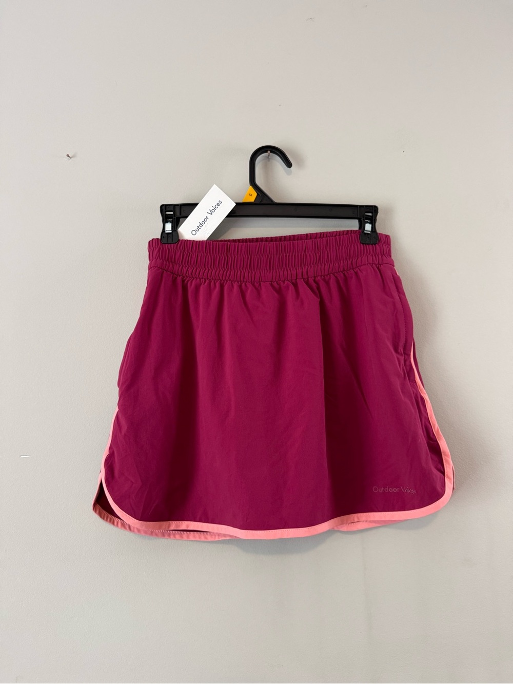 Outdoor Voices Raspberry Pink Athletic Skort with Light Pink Trim